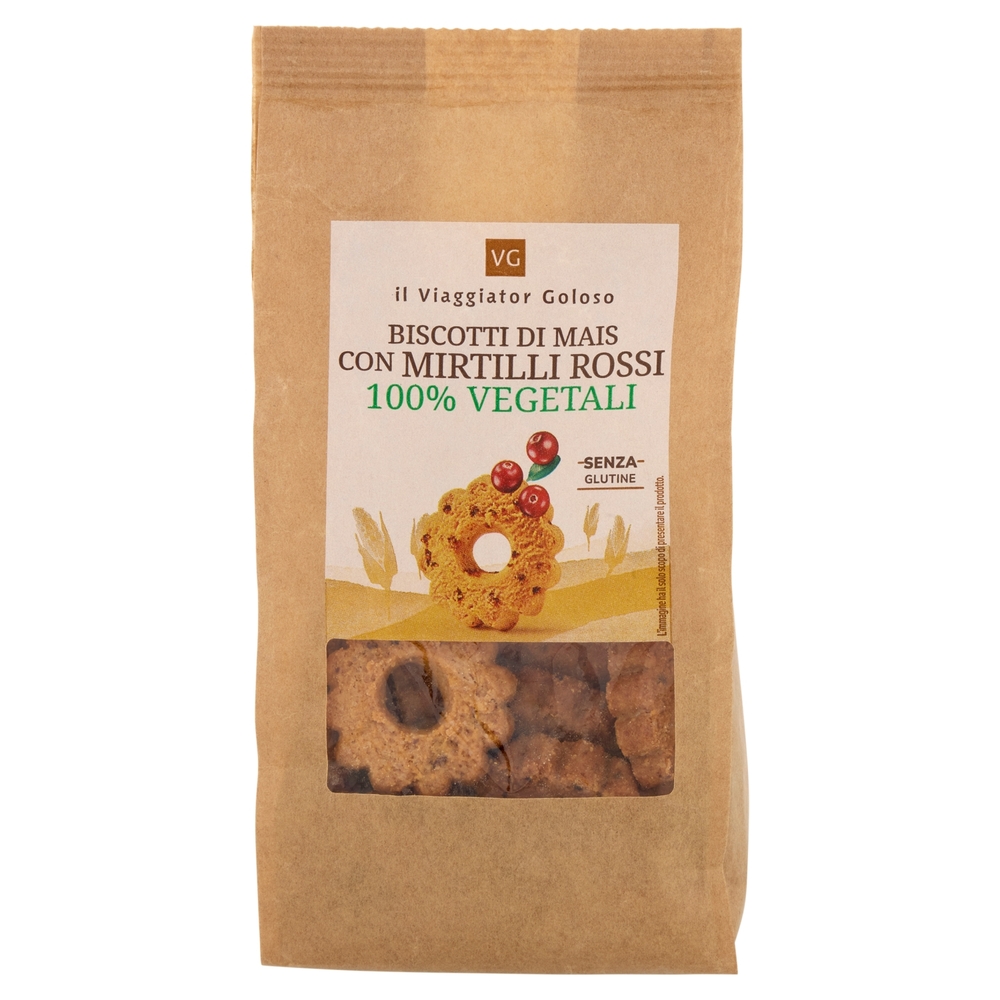 Biscotti di Mais con Mirtilli Rossi 100% Vegetali Il Viaggiator Goloso